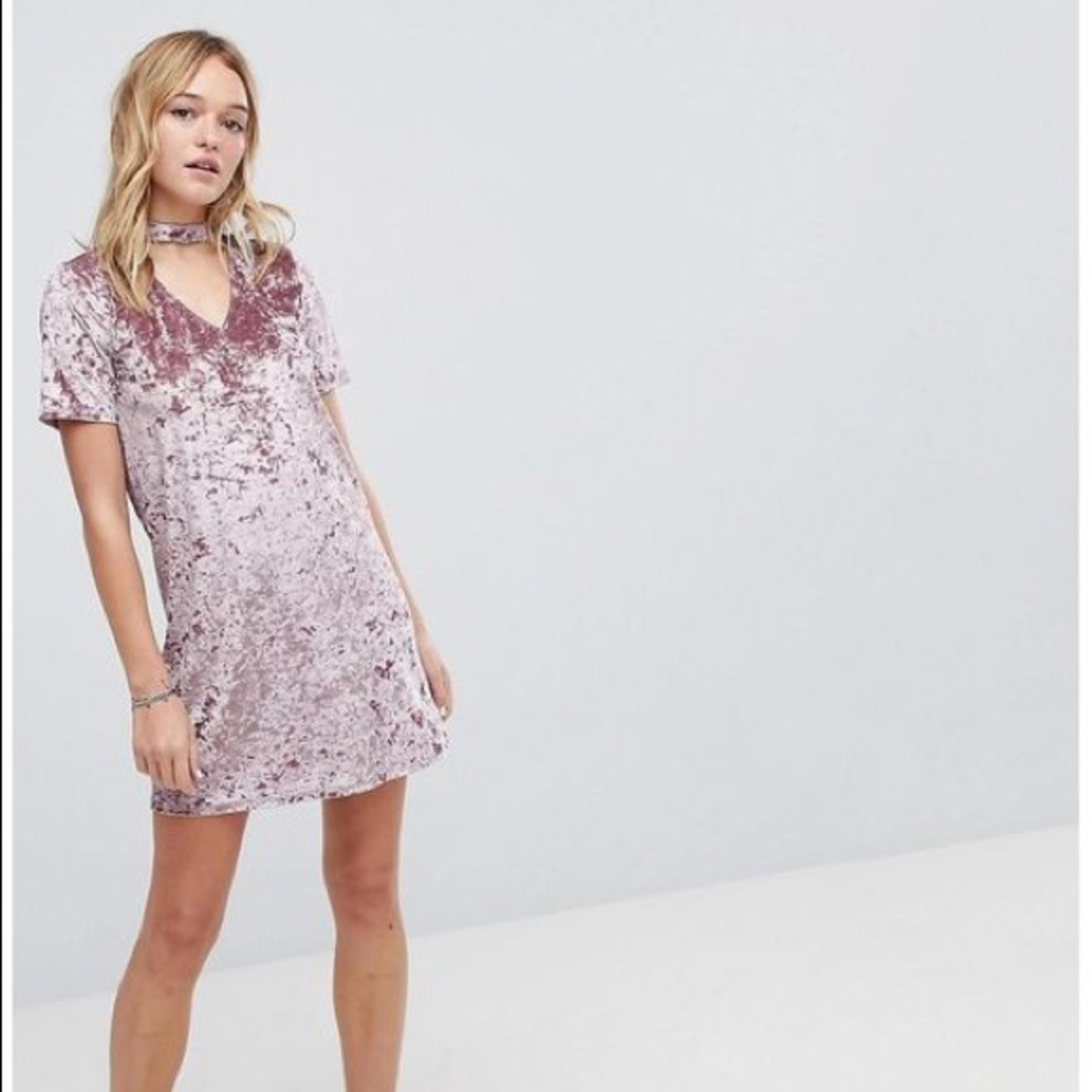 NWT Crushed Velvet Choker Dress